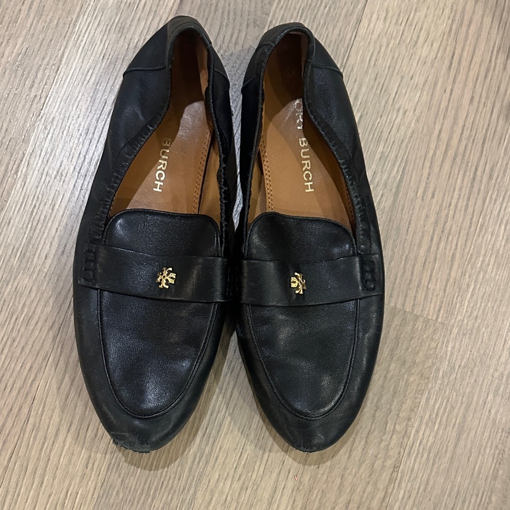 Tory Burch Black Leather Women’s Slip-Ons
